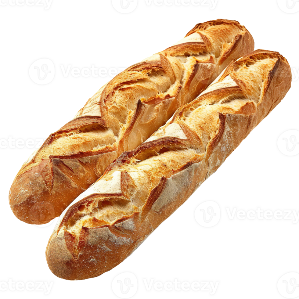 AI generated French baguette isolated on transparent background png