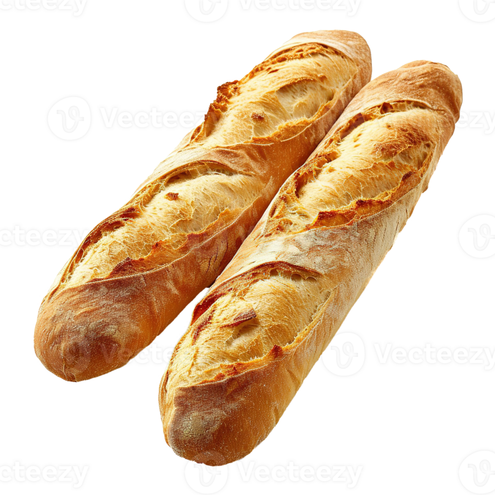 AI generated French baguette isolated on transparent background png
