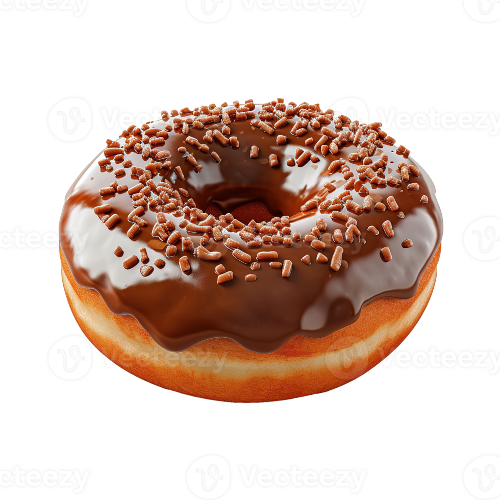 AI generated Glazed donut with sprinkles isolated on transparent background png