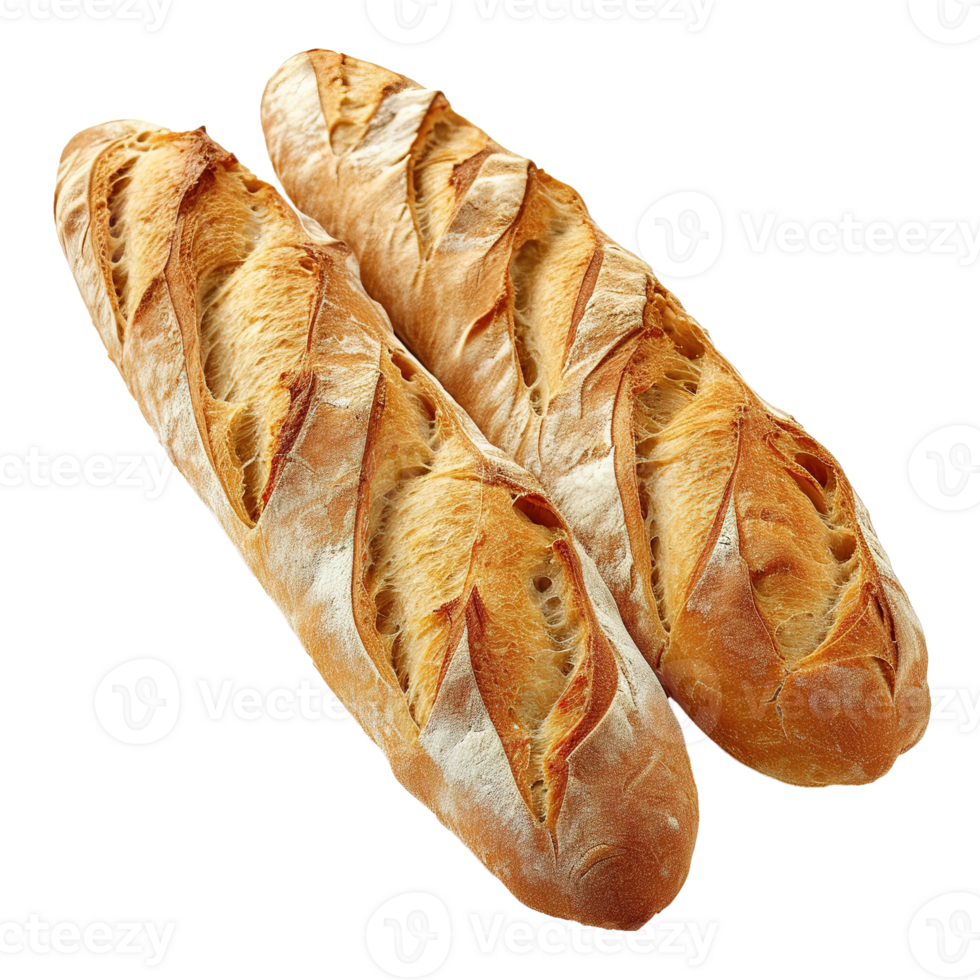 AI generated French baguette isolated on transparent background png