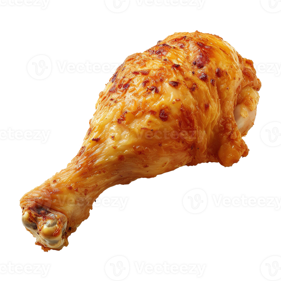 AI generated Fried chicken drumstick isolated on transparent background png