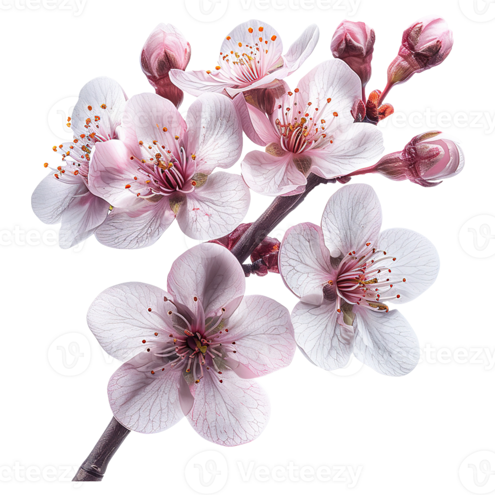 AI generated Pink cherry blossom isolated on transparent background png