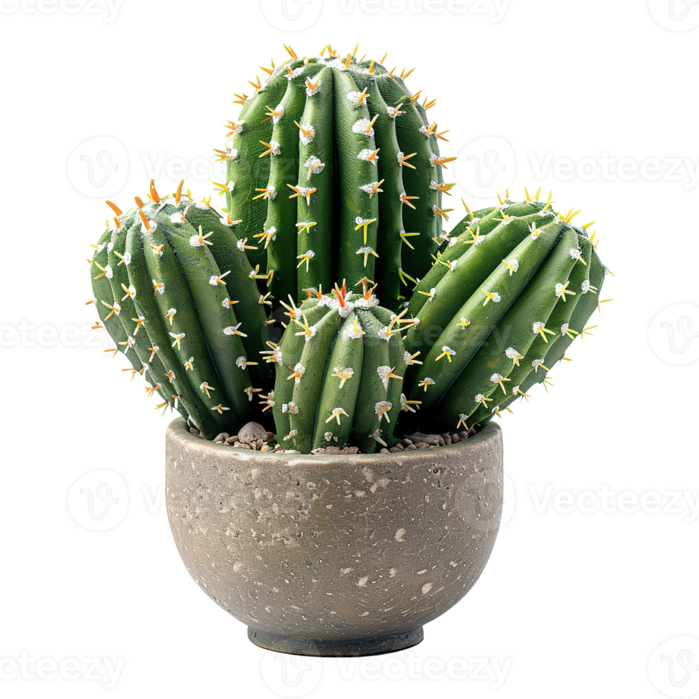 AI generated Cactus in pot isolated on transparent background png
