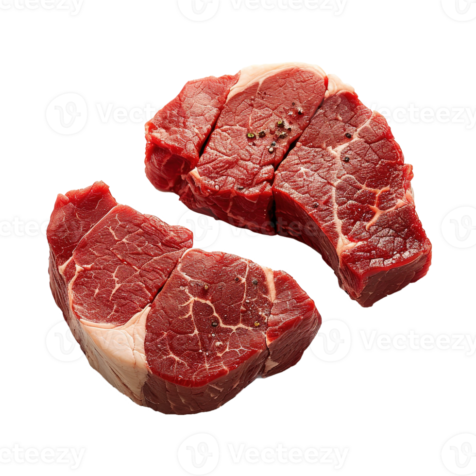 AI generated Raw beef steak isolated on transparent background png