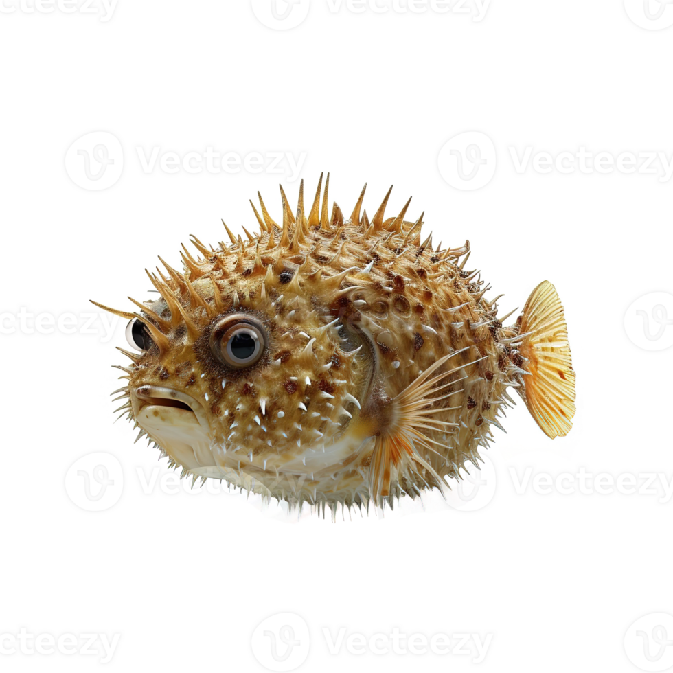 AI generated Pufferfish isolated on transparent background png