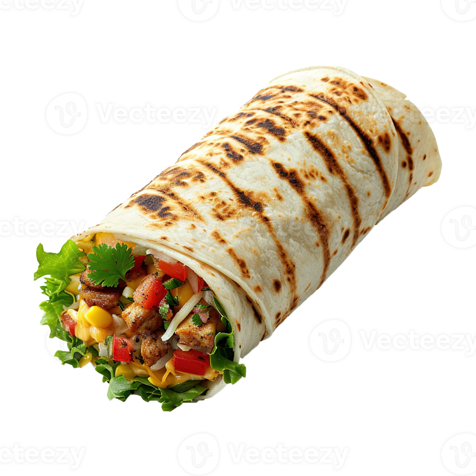 AI generated Mexican burrito isolated on transparent background png