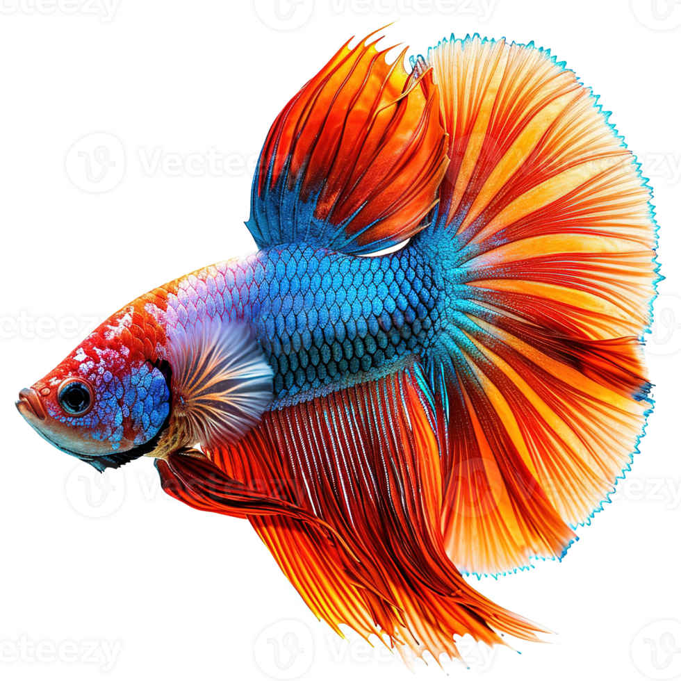 AI generated Siamese fighting fish isolated on transparent background png