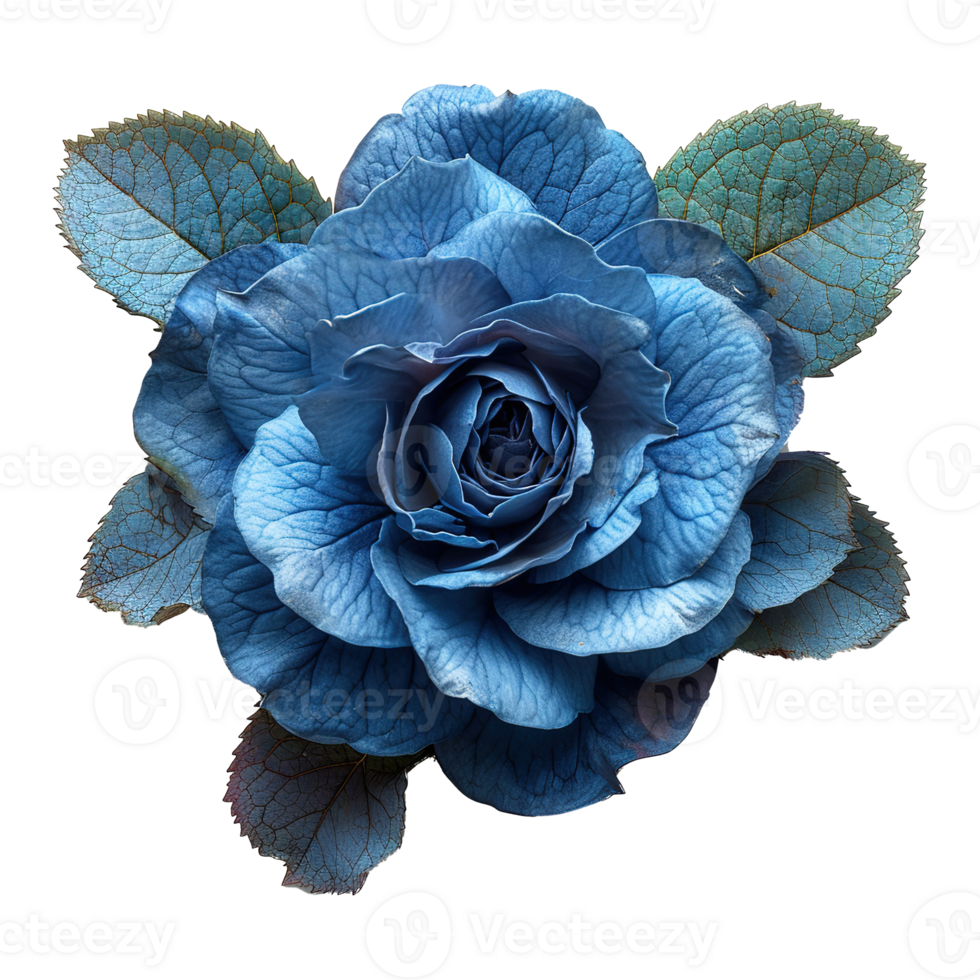 AI generated Blue rose flower isolated on transparent background png