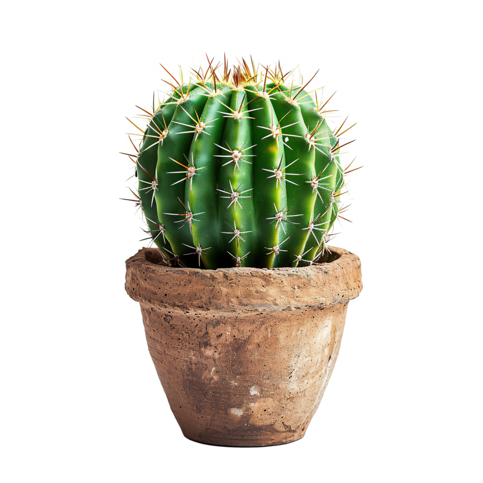 AI generated Cactus in pot isolated on transparent background png