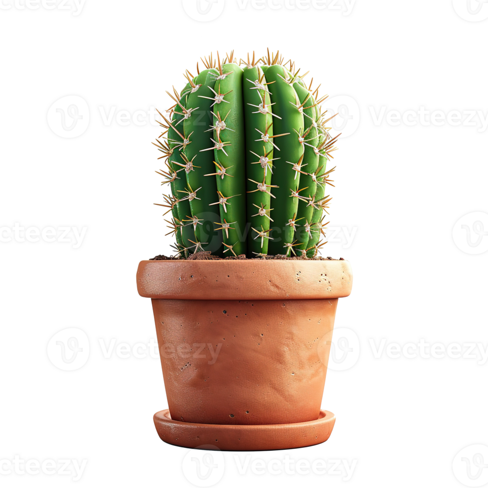 AI generated Cactus in pot isolated on transparent background png
