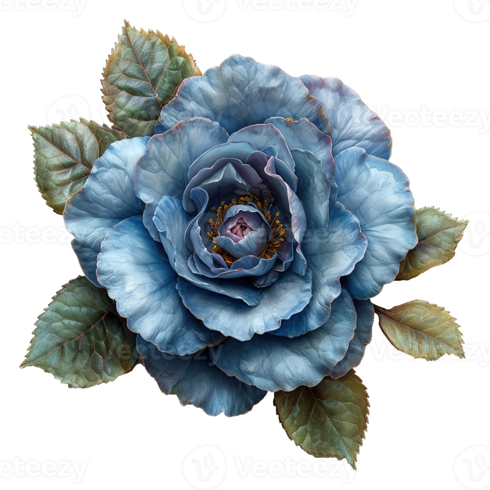 ai gegenereerd blauw roos bloem geïsoleerd Aan transparant achtergrond png