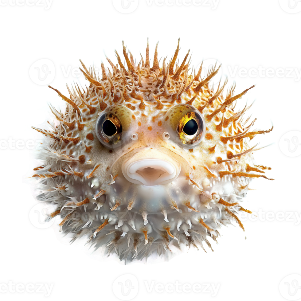 AI generated Pufferfish isolated on transparent background png