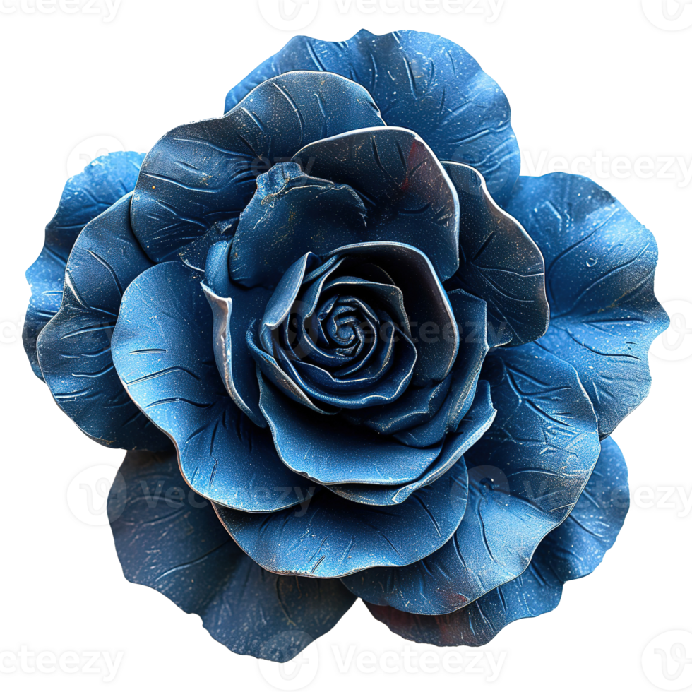 AI generated Blue rose flower isolated on transparent background png