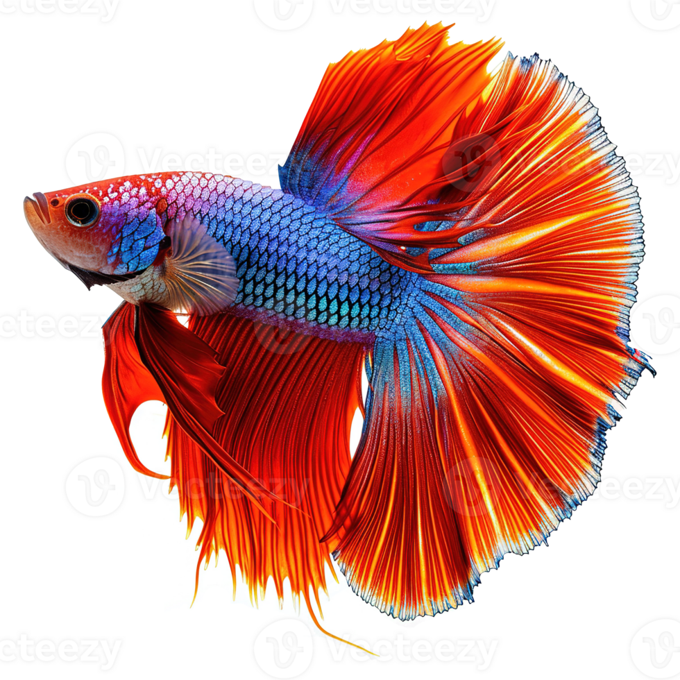 AI generated Siamese fighting fish isolated on transparent background png