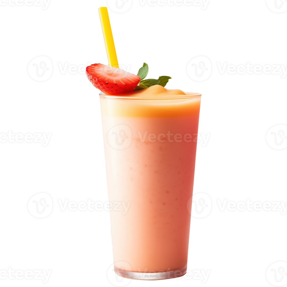 AI generated Strawberry smoothie isolated on transparent background png