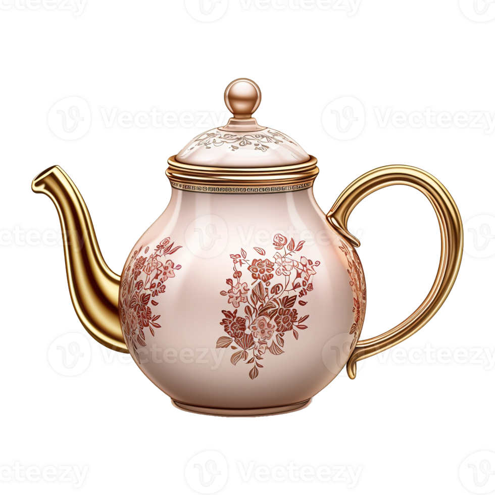 AI generated Vintage teapot isolated on transparent background png