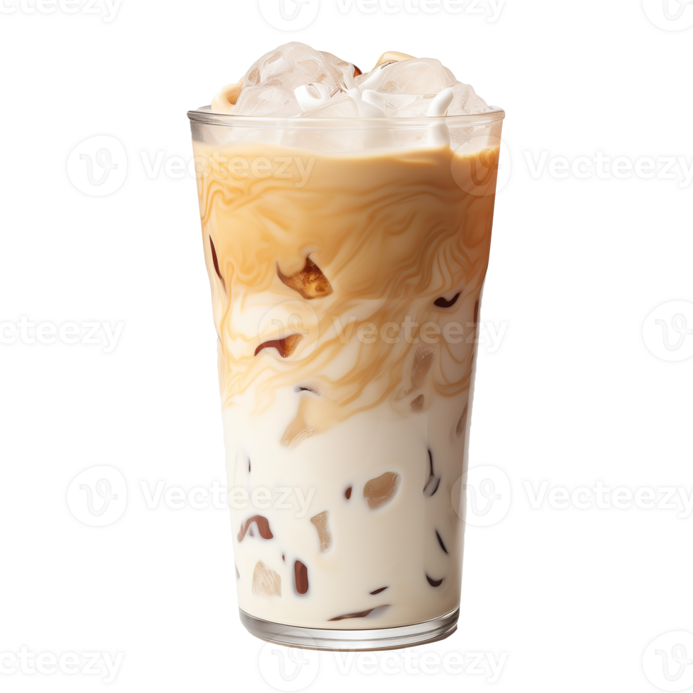 AI generated A glass of iced coffee isolated on transparent background png