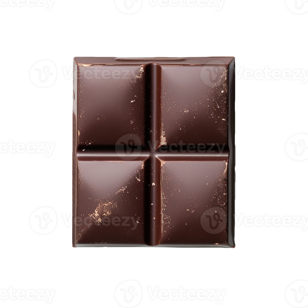 AI generated dark chocolate bar isolated on transparent background png
