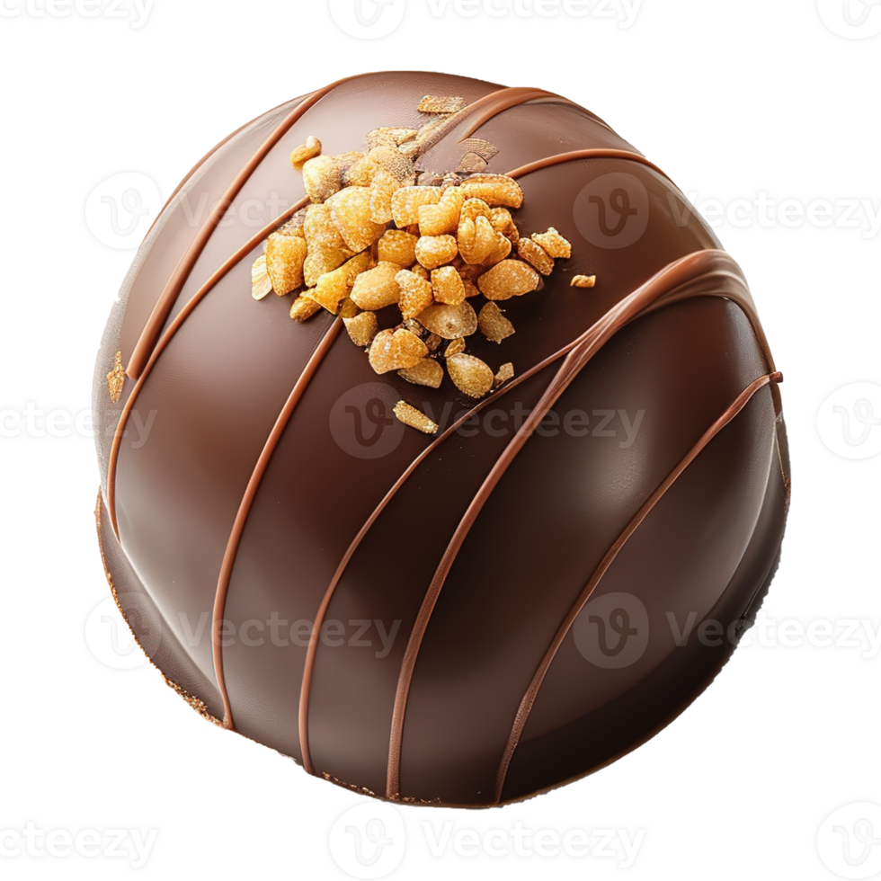 AI generated Round chocolate candy isolated on transparent background png