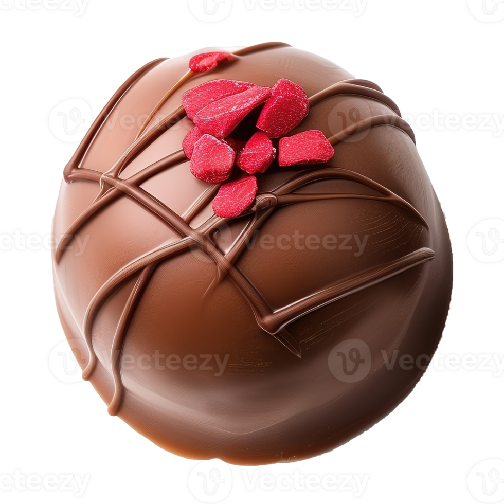 AI generated Round chocolate candy isolated on transparent background png