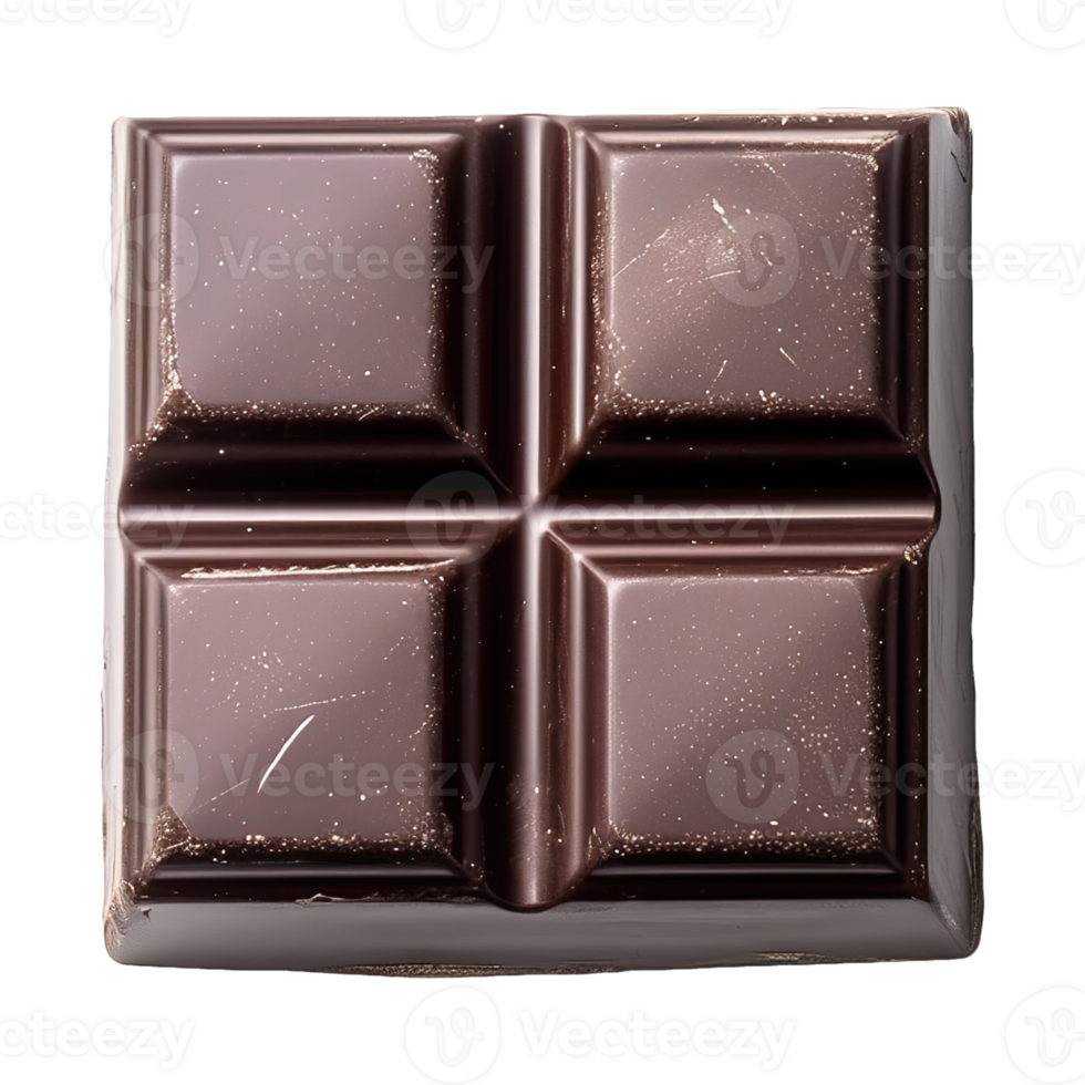 AI generated dark chocolate bar isolated on transparent background png