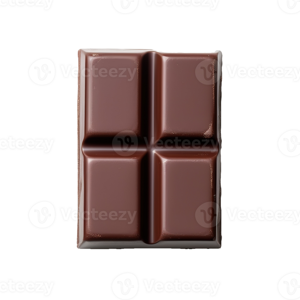 AI generated dark chocolate bar isolated on transparent background png