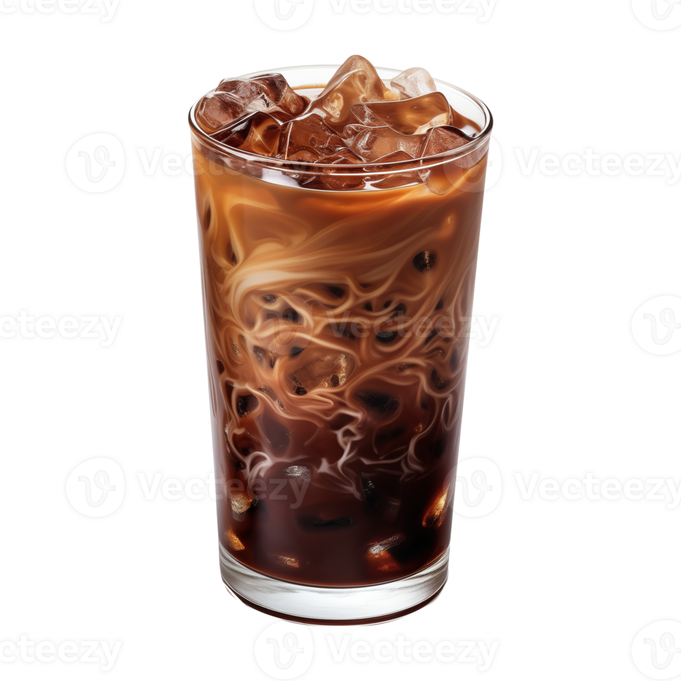 AI generated A glass of iced coffee isolated on transparent background png