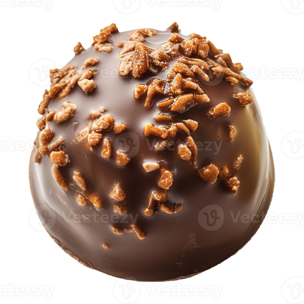 AI generated Round chocolate candy isolated on transparent background png
