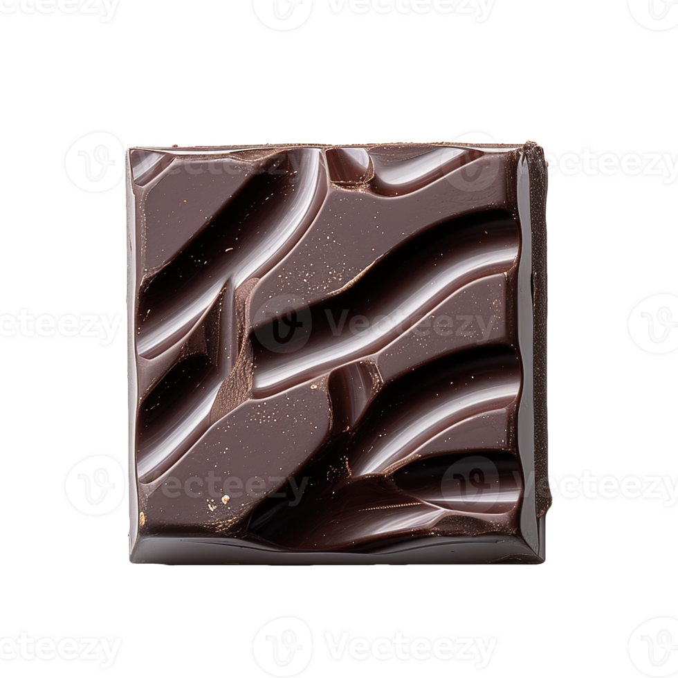 AI generated dark chocolate bar isolated on transparent background png