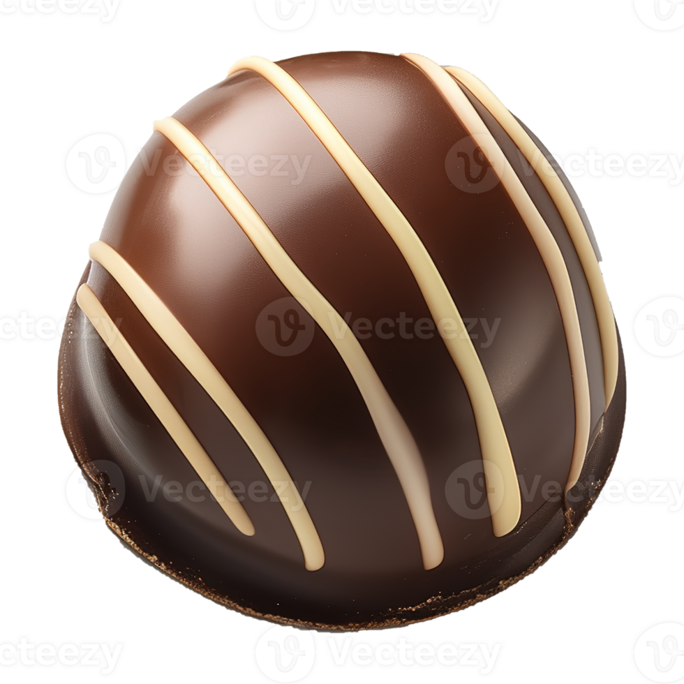 AI generated Round chocolate candy isolated on transparent background png