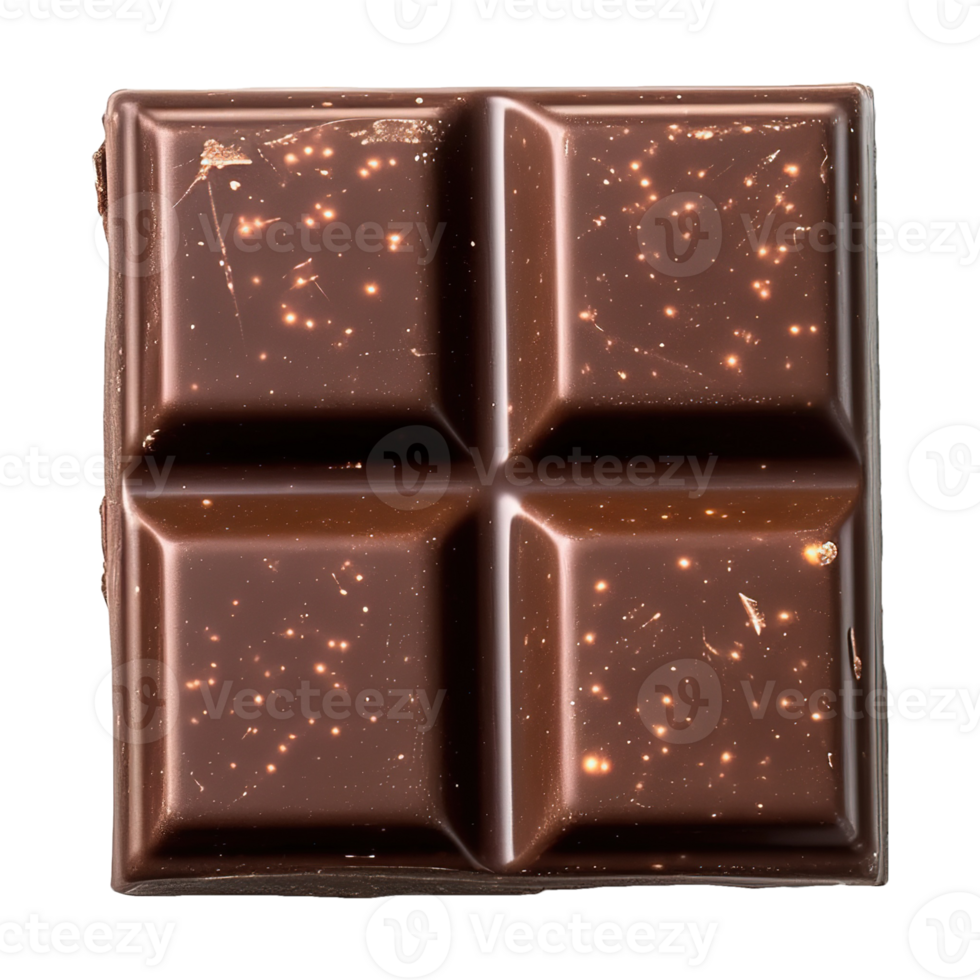 AI generated dark chocolate bar isolated on transparent background png