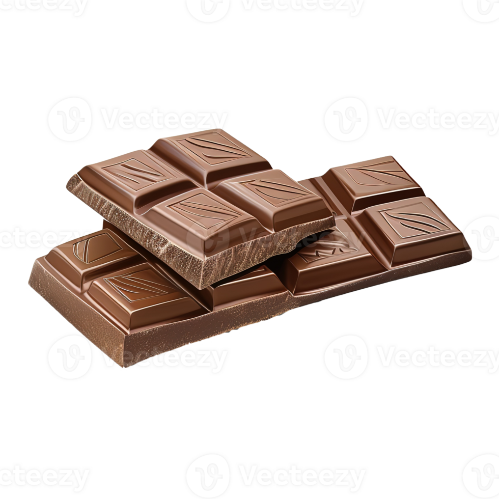AI generated dark chocolate bar isolated on transparent background png