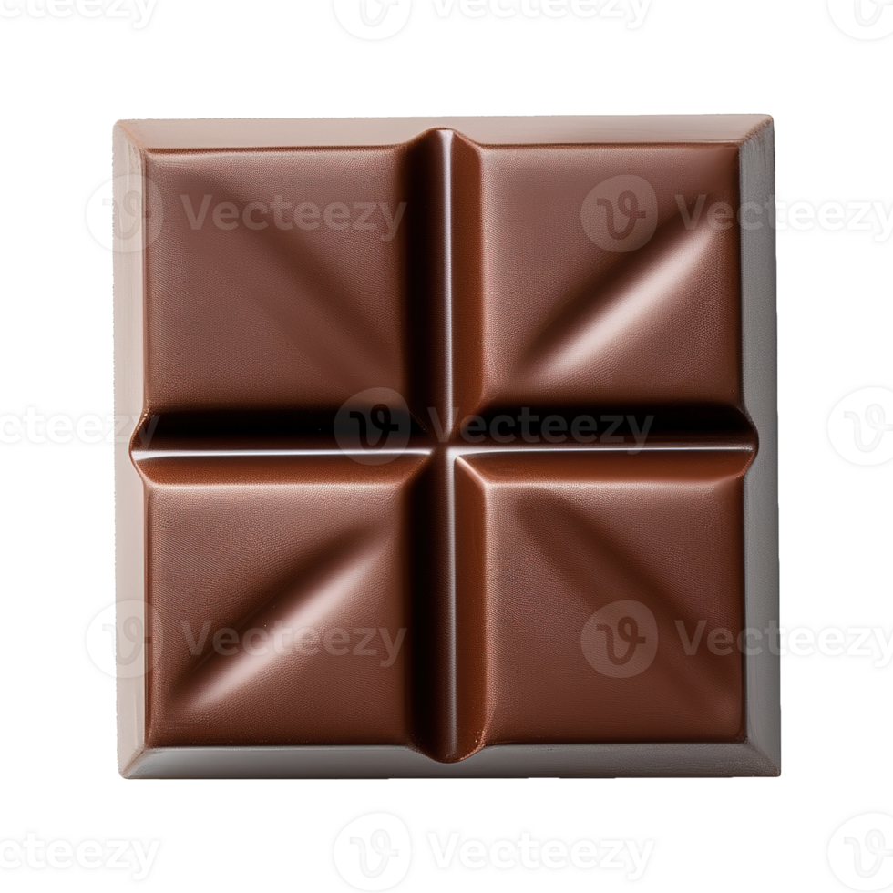 AI generated dark chocolate bar isolated on transparent background png