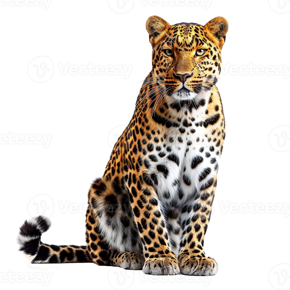 ai generado leopardo aislado en transparente antecedentes png