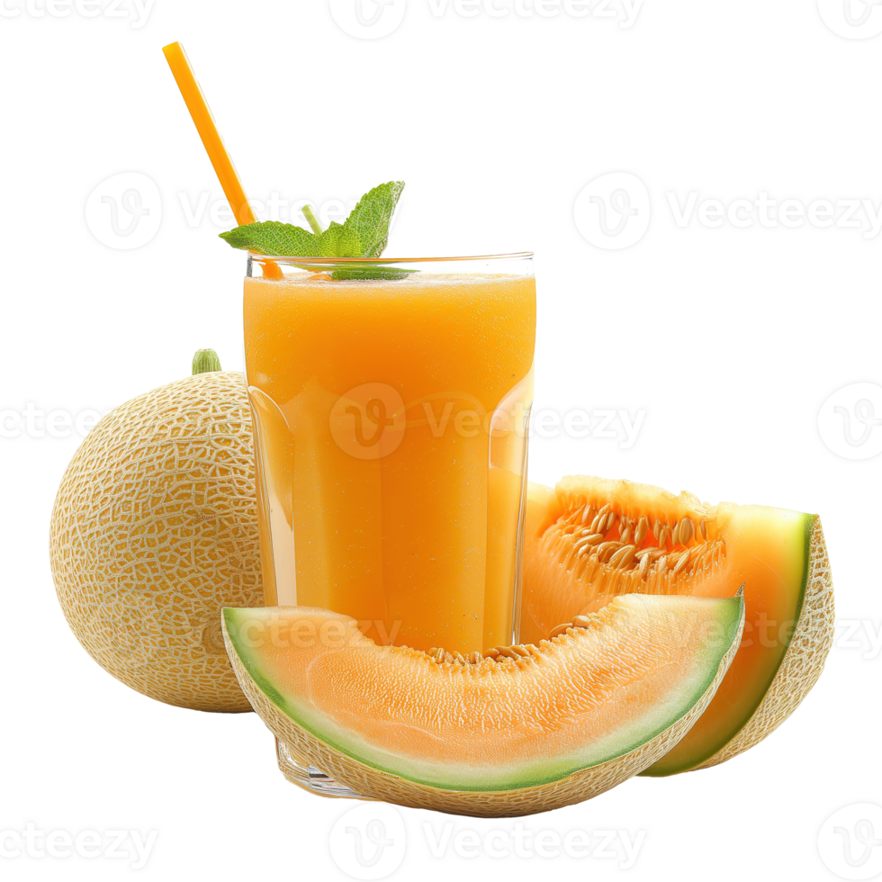 AI generated Glass of melon juice isolated on transparent background png