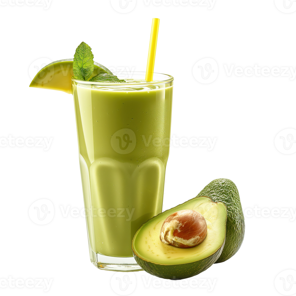 AI generated Fresh avocado juice isolated on transparent background png