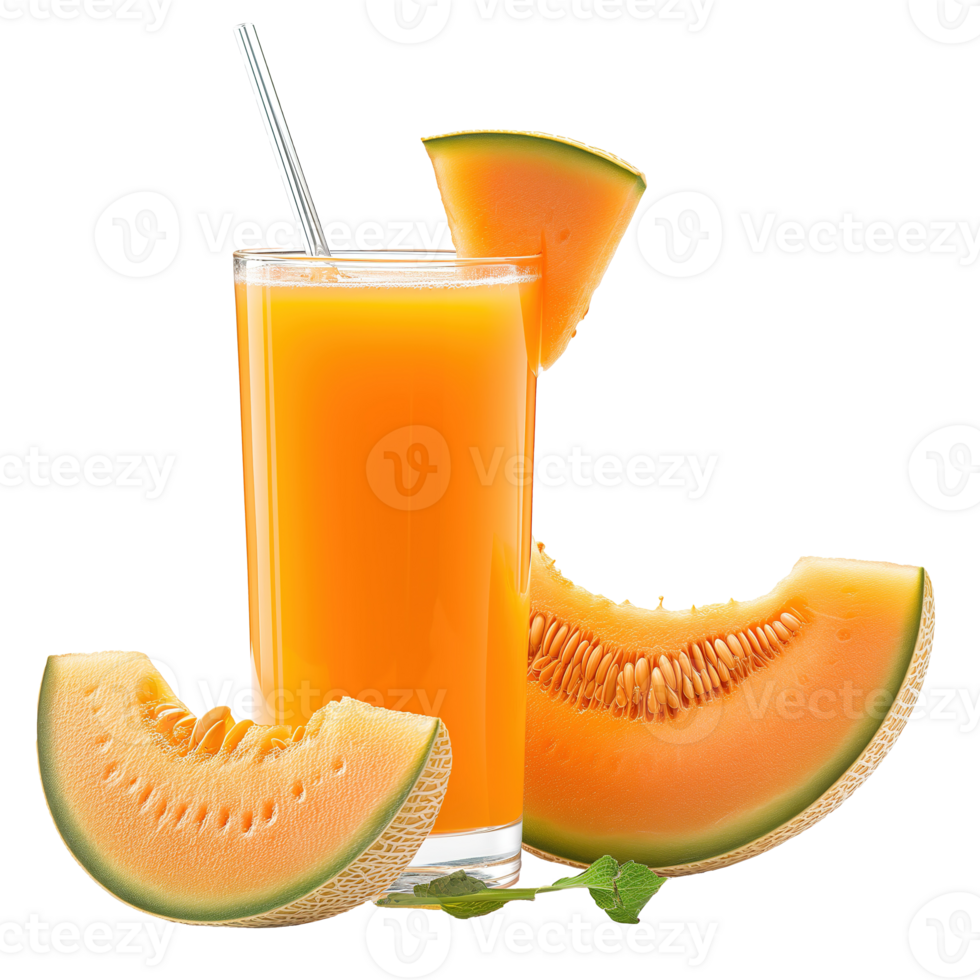 AI generated Glass of melon juice isolated on transparent background png