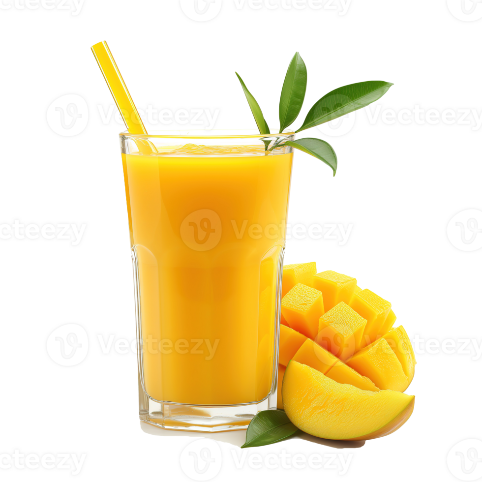 AI generated Fresh mango juice isolated on transparent background png