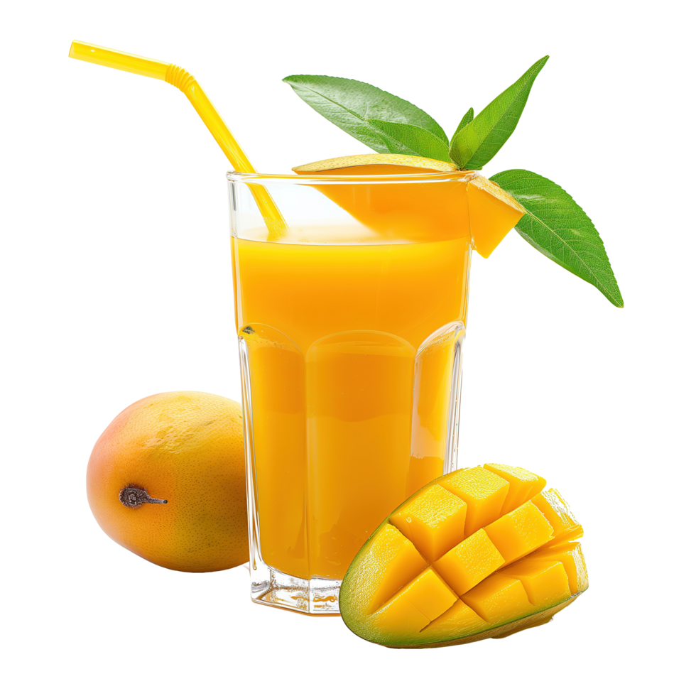 AI generated Fresh mango juice isolated on transparent background png