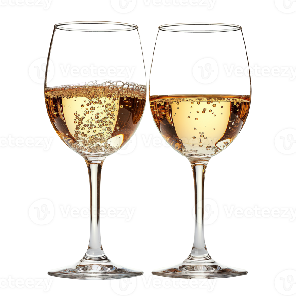 AI generated Two glasses of wine isolated on transparent background png