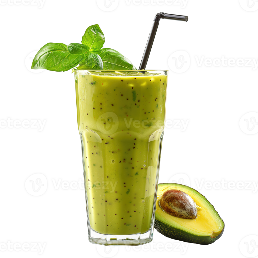 AI generated Fresh avocado juice isolated on transparent background png