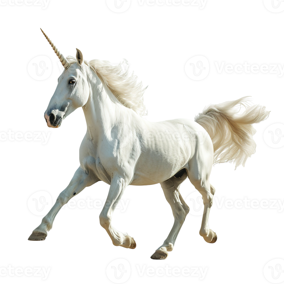 AI generated White unicorn isolated on transparent background png