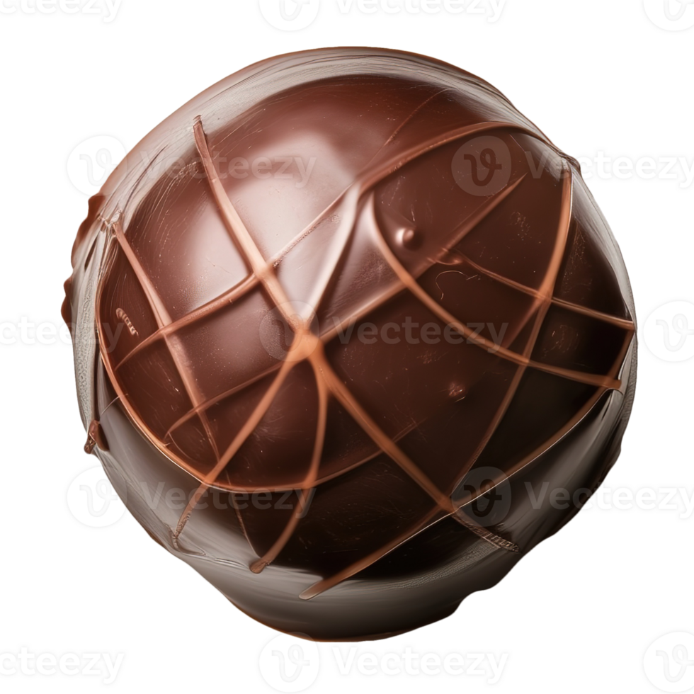 AI generated Round chocolate candy isolated on transparent background png