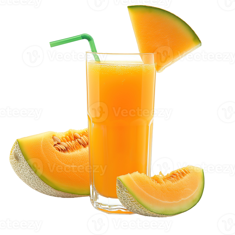 AI generated Glass of melon juice isolated on transparent background png