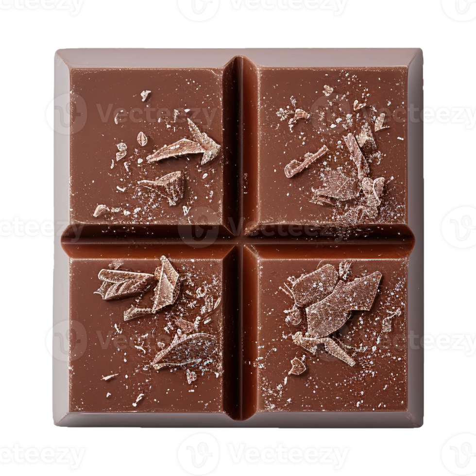 AI generated dark chocolate bar isolated on transparent background png