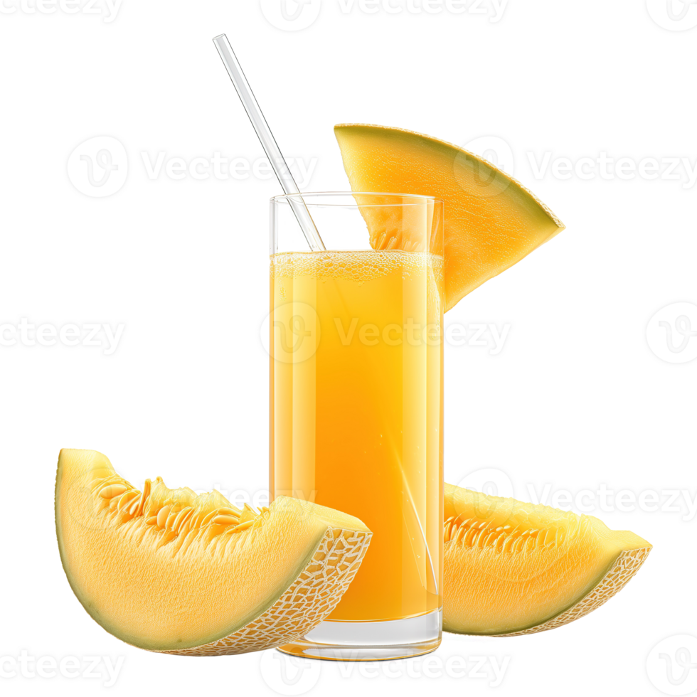 AI generated Glass of melon juice isolated on transparent background png