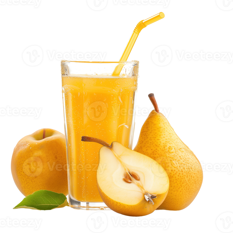 AI generated Glass of fresh pear juice isolated on transparent background png