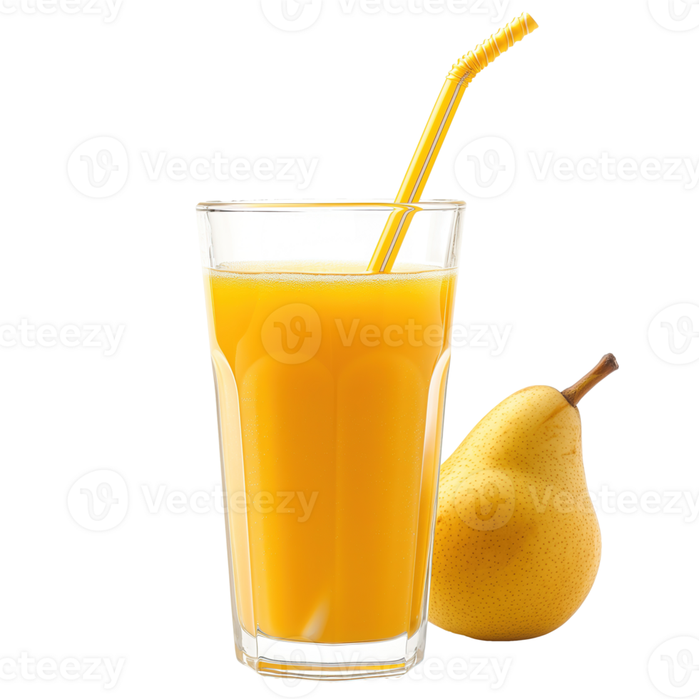 AI generated Glass of fresh pear juice isolated on transparent background png