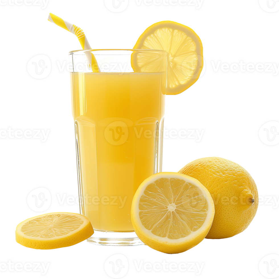 AI generated Glass of fresh lemon juice isolated on transparent background png