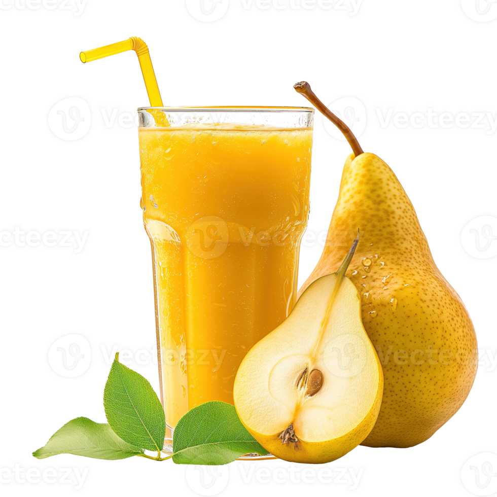 AI generated Glass of fresh pear juice isolated on transparent background png